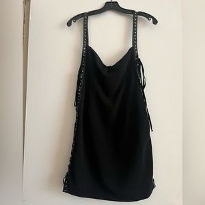 h:ours dress, leather lace-up, size medium